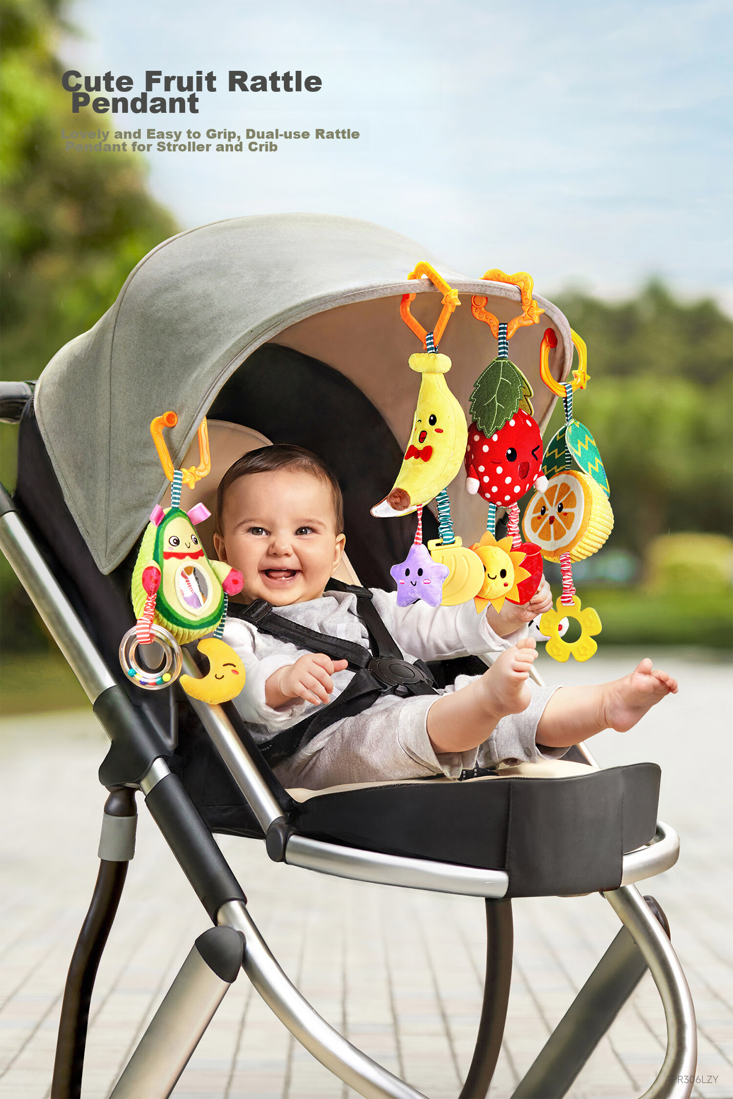 Tumama Kids Baby Crib Bell, Teether, Soothing Stroller Pendant, 0-1 Year Old Plush Bed Hanging, Newborn Car Toy 2