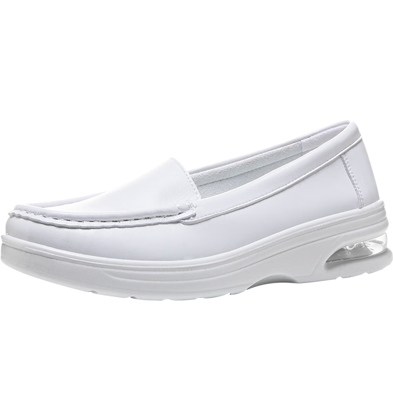 Warrior Casual Shoes for Women, Solid Color Nurse Shoes, Versatile White Sneakers, Women's Flat Shoes WLY(JS)-0024 White 37