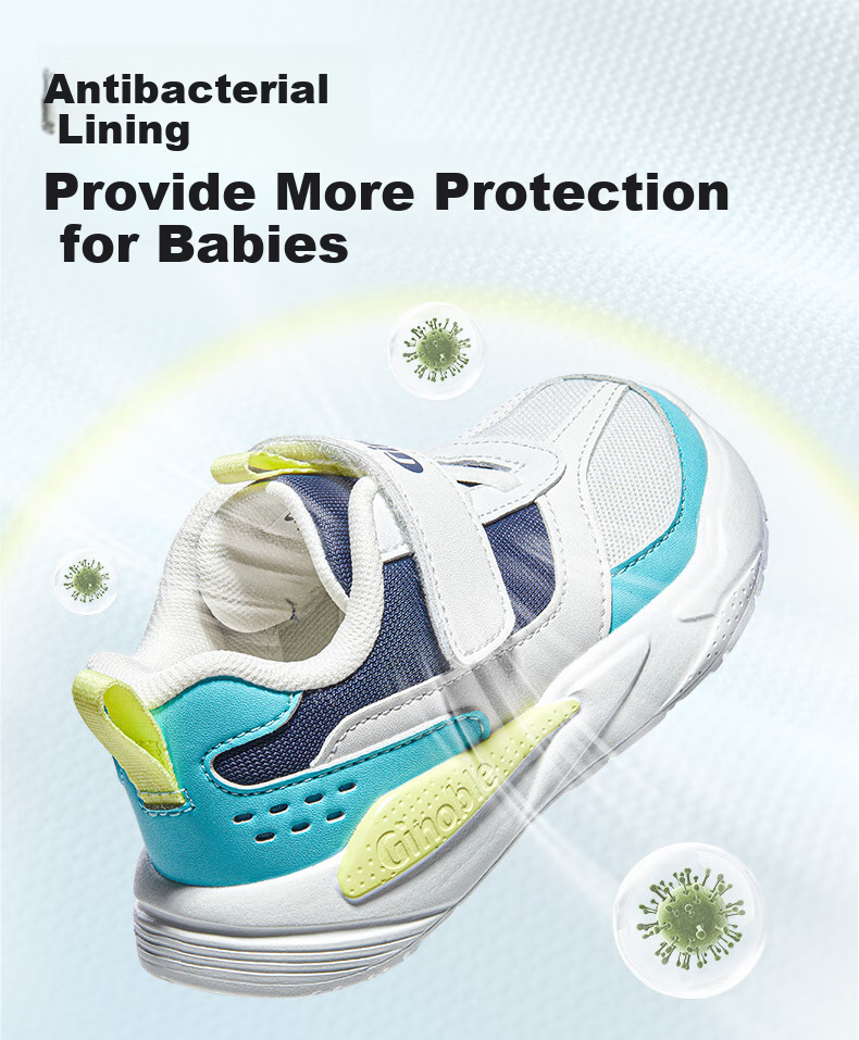 Ginoble Toddler Shoes for 18 Months to 5 Years Old Boys And Girls, Retro Trendy Children's Shoes, Spring 2025 GW1696 Bright White/Night Shadow Blue 9