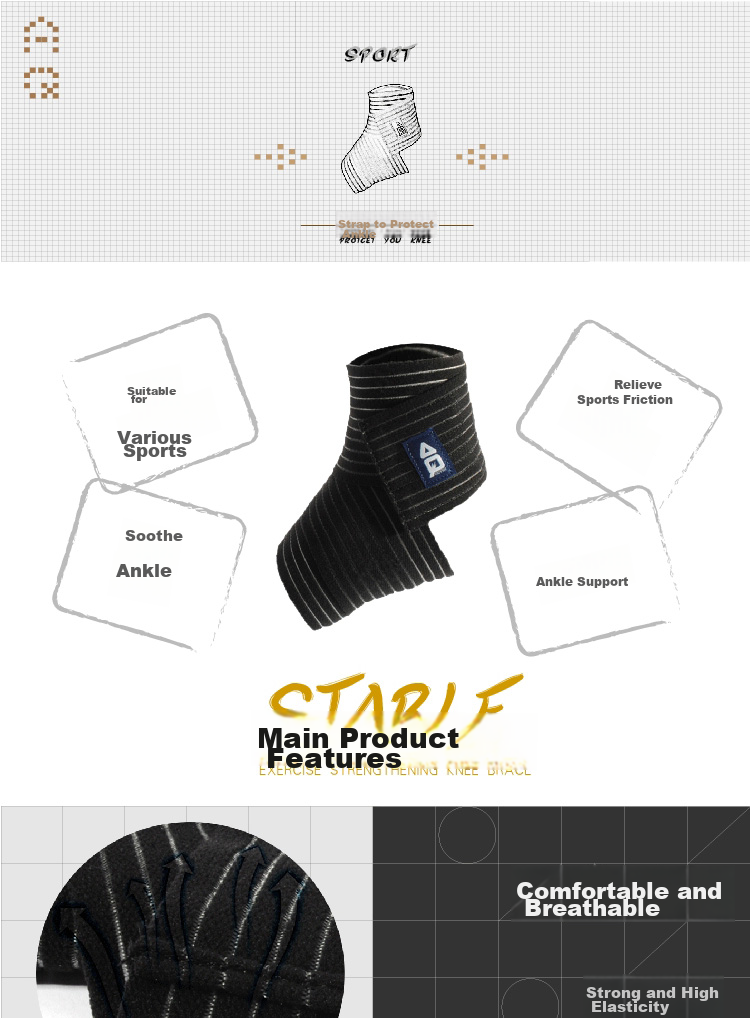 AQ Basketball Soccer Running Ankle Sprain Protection Elastic Bandage Ankle Brace 9161 Single Pack 1