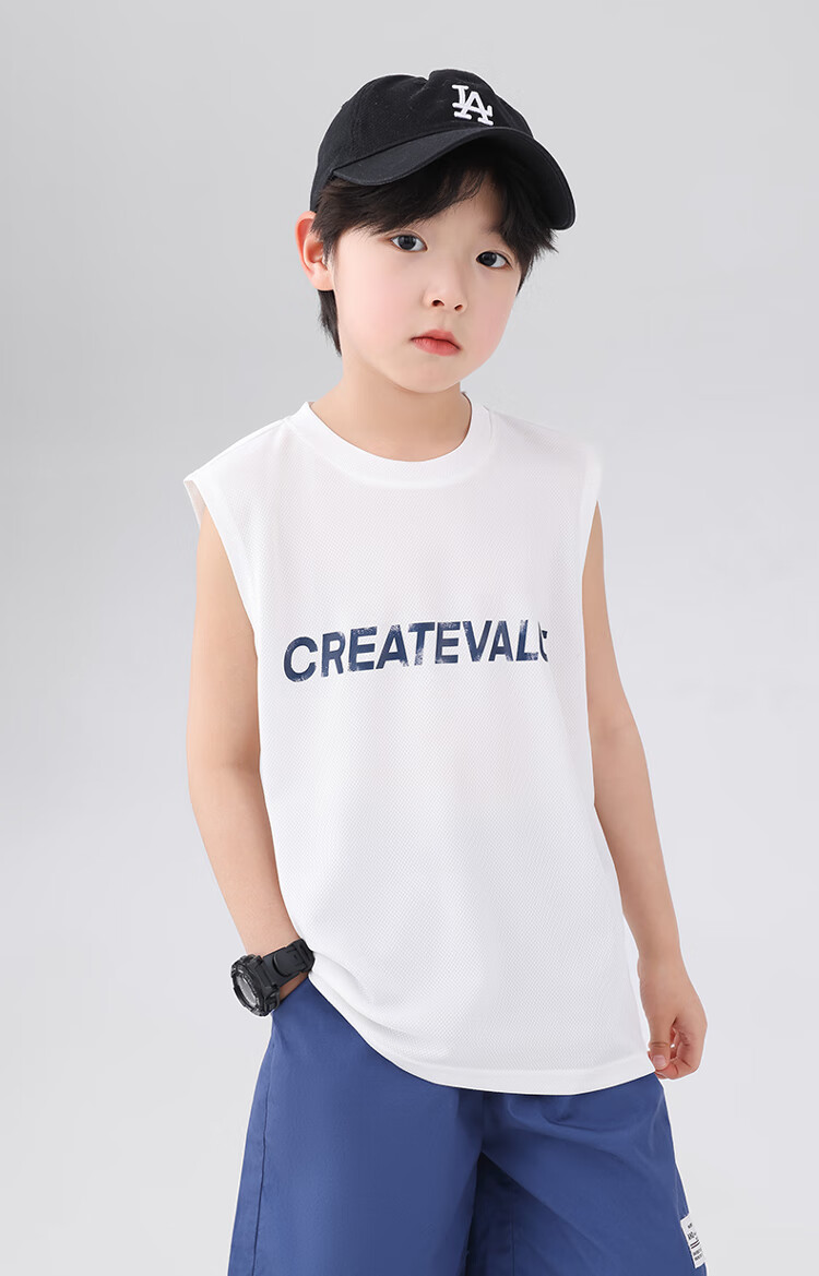 Zuoxi Boys' Tank Top, Summer Thin Sleeveless T-Shirt, 2026 New Children's Top, Mesh Quick-Dry Trendy, Yellow-Green, Size 140 2