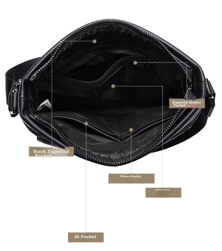 CROCODILE Genuine Leather Fashion Casual Top-Grain Cowhide Men's Business Shoulder Crossbody Bag T2423, Gift for Boyfriend 9
