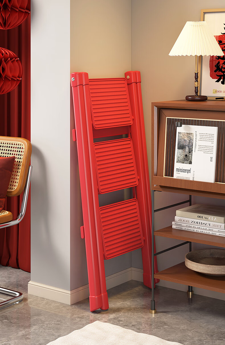 Chibailun Folding Ladder, Household A-Frame Ladder, Widened Steps, Thickened Carbon Steel Iron Ladder, Multifunctional Climbing Ladder 6