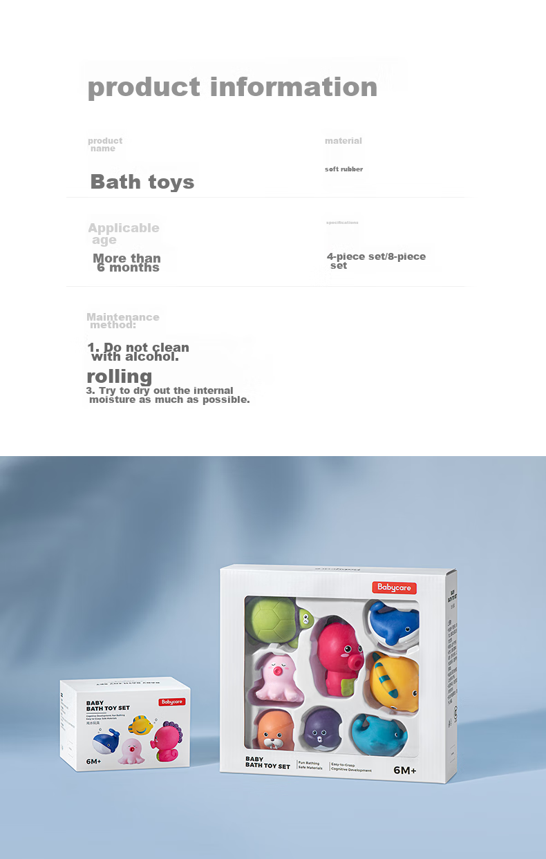 Babycare Children's Bath Toys, Baby Swimming Toys, Water Play Toys, Baby Shower Toys, Shower Head, Indoor Water Play Toys, 8-Piece Set 10