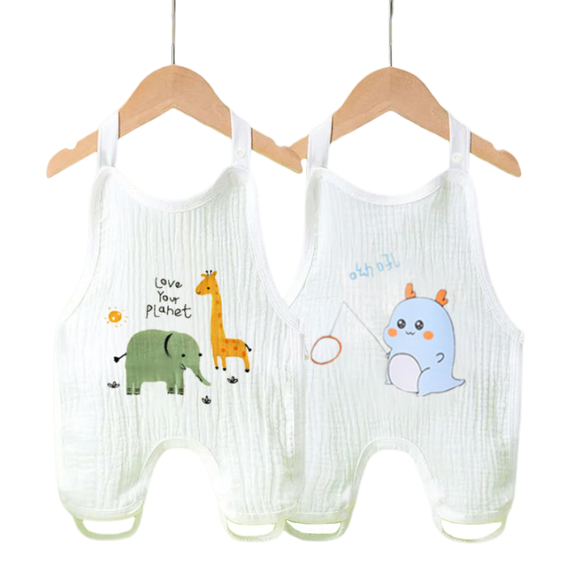 9I9 Baby Belly Cover, Pure Cotton Gauze, Thin Summer, Newborn Belly Protection Vest, Baby Sleeping Bag, Onesie, 2 Pieces, A175