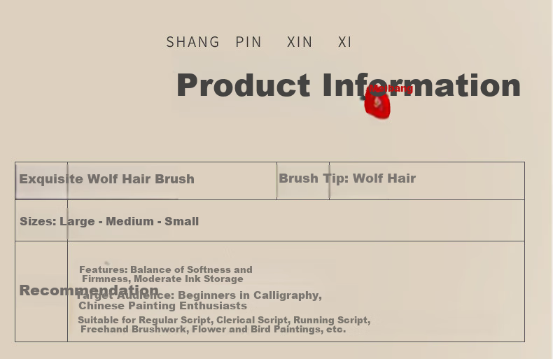 BGI-WAPM Wolf Hair Calligraphy Brush Set, Student Calligraphy And Painting Brushes, Four Treasures of The Study, Chinese Painting Copybook Practice Brushes Ink Paper Inkstone Large Medium Small Regular Script Adult Beginner Large Medium Small Combinatio 1