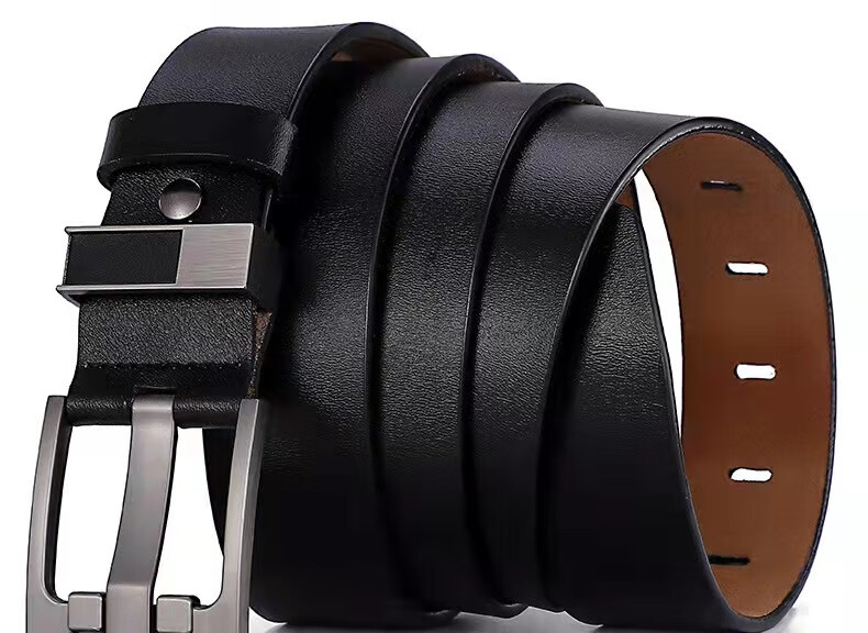 Dibinze Men's Belt, Extended 150cm, Large Size, for Chubby Men, Genuine Leather, Pin Buckle, Extra Long Belt, Gift for Boyfriend 5