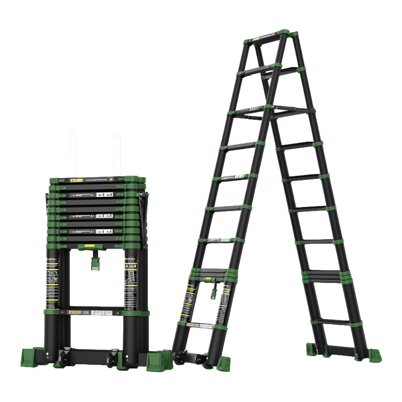 Midoli Telescopic Ladder, Aluminum Alloy Thickened Folding Ladder, Multi-Functional Household Lifting Ladder, Engineering Ladder, A-Frame Ladder, 2.6 Meters