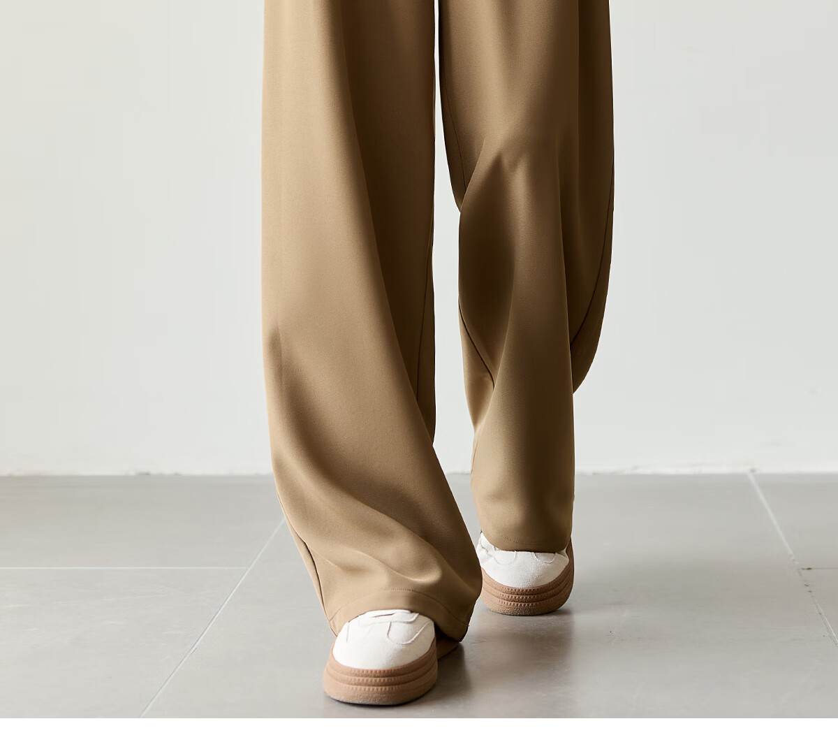 Chushen Women's Casual Pants with Belt Design, High-Waisted Slimming Wide-Leg Commuter Floor-Length Trousers S51X013 1