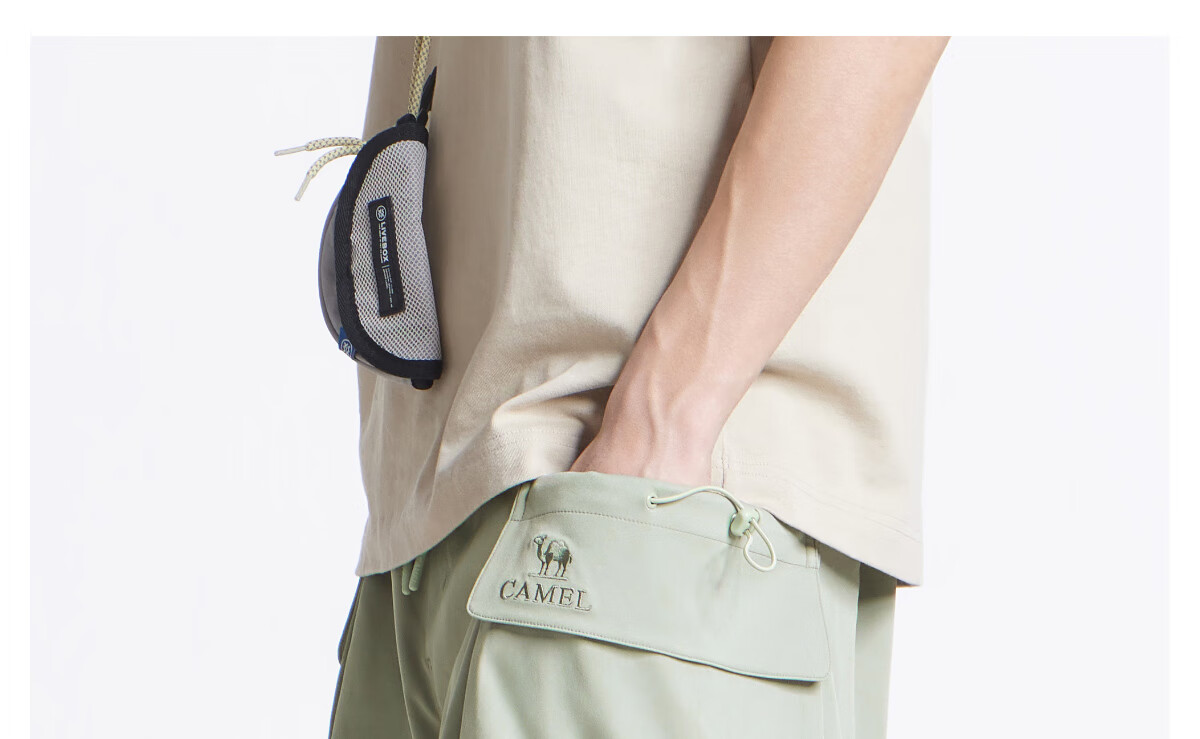 CAMEL Men's Spring And Summer New Cool Casual Workwear Loose Straight-Leg Shorts with Elastic Large Pockets M15BAWI002 26