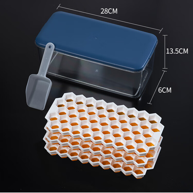 Suncojia Ice Cube Mold, Ice Making Tool for Home Use, Ice Box for Making Ice Balls, Refrigerator Freezer Tray, Silicone Storage Box with Lid, 47 Compartments 14