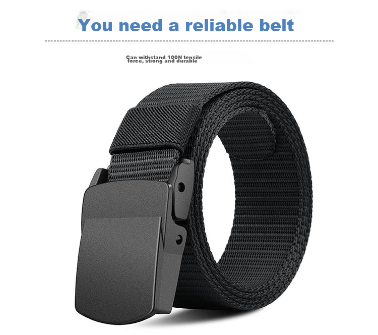 HALFEEL Canvas Belt for Men, Metal-Free Security-Friendly Automatic Buckle Casual Versatile Outdoor Leather Belt for Men And Women Pants Belt Military Training 6