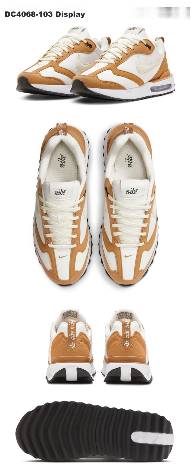 NIKE Casual Shoes, Women's Shock-Absorbing AIR MAX DAWN Sneakers, DC4068-103 White And Yellow, Size 35.5 2