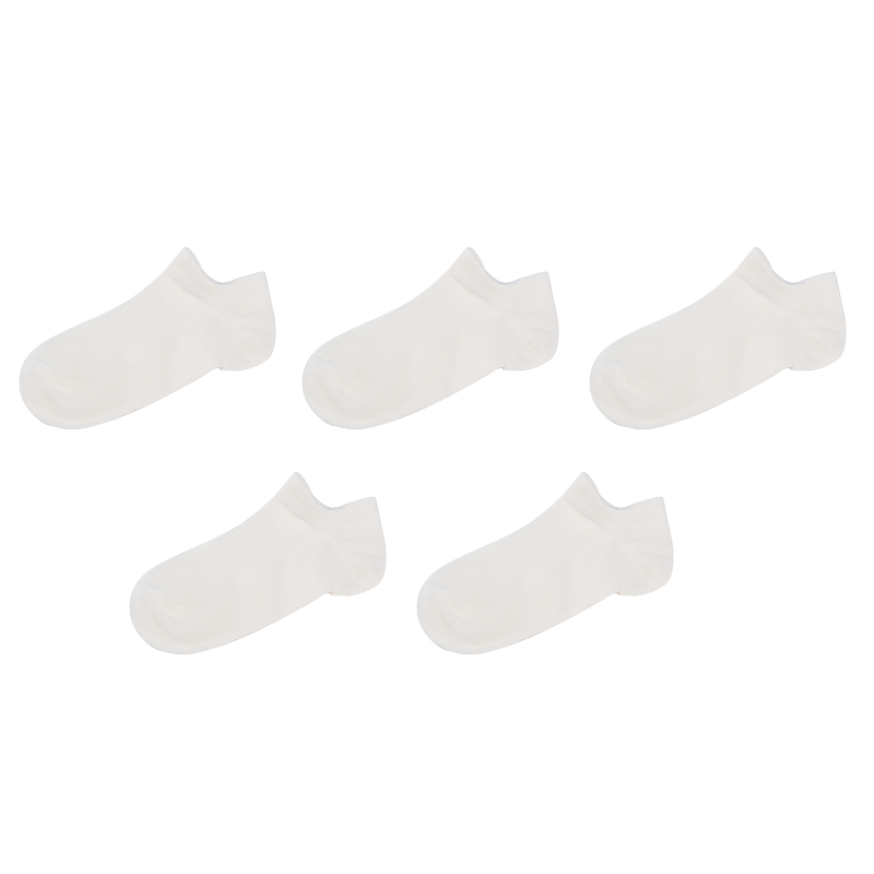 HeyBetter Adult Deodorant Socks, Mid-Calf Length, Antibacterial, Odor-Resistant, Breathable, 5 Pairs, Light Milk (White), One Size Fits All (3XL)
