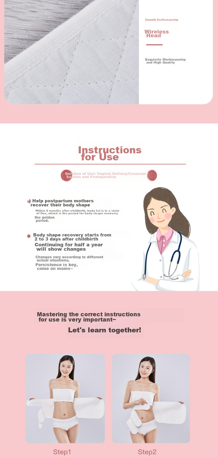 Hulian Postpartum Abdominal Binder, Post-Surgery Abdominal Wrap, Maternity Cesarean Section And Natural Delivery Abdominal Support Belt (L) 12