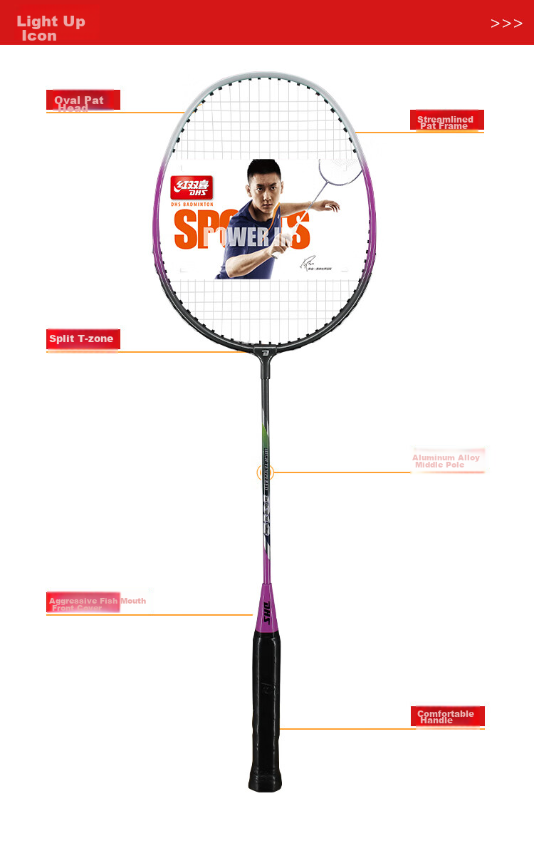 DHS Badminton Racket Set for Family Training, Pair of Rackets 1012 Dazzling Red with 3 Shuttlecocks Included 6