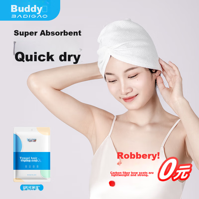BADIGAO Disposable Hair Towel for Women, Super Absorbent Quick-Drying Hair Wrap, Portable Shampoo Towel, Thick Head Wrap, Shower Cap