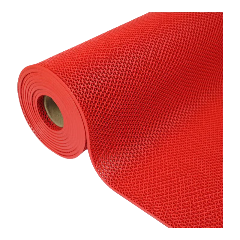 DIYIN Hollow Non-Slip Mat, Swimming Pool Floor Mat, PVC Door Mat, Waterproof Foot Pad, Extra Thick 5mm, Red, 1.2 Meters Wide, 1 Meter Long