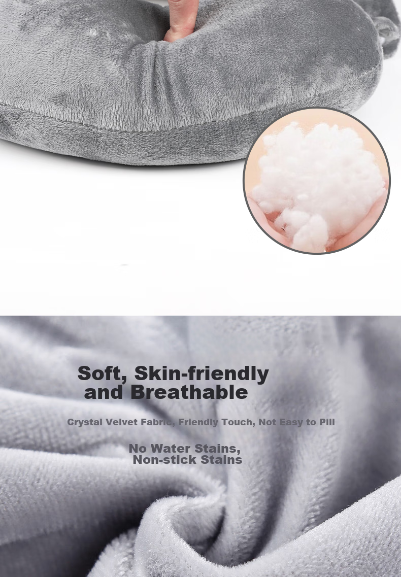 Best Coac U-Shaped Neck Pillow, Car Nap Pillow, Hugging Pillow, Airplane Travel Pillow, Office Headrest, Foldable for Multiple Uses, Light Gray 4