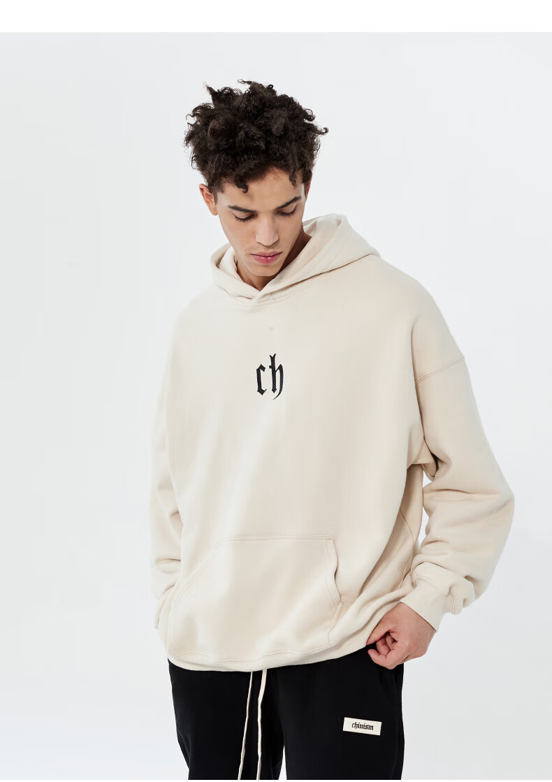 CHINISM CH Sweatshirt for Men, Spring And Autumn Classic Simple Couple's Top, Heavyweight American-Style Hoodie, Sports Casual Pullover Hooded Sweatshirt 21