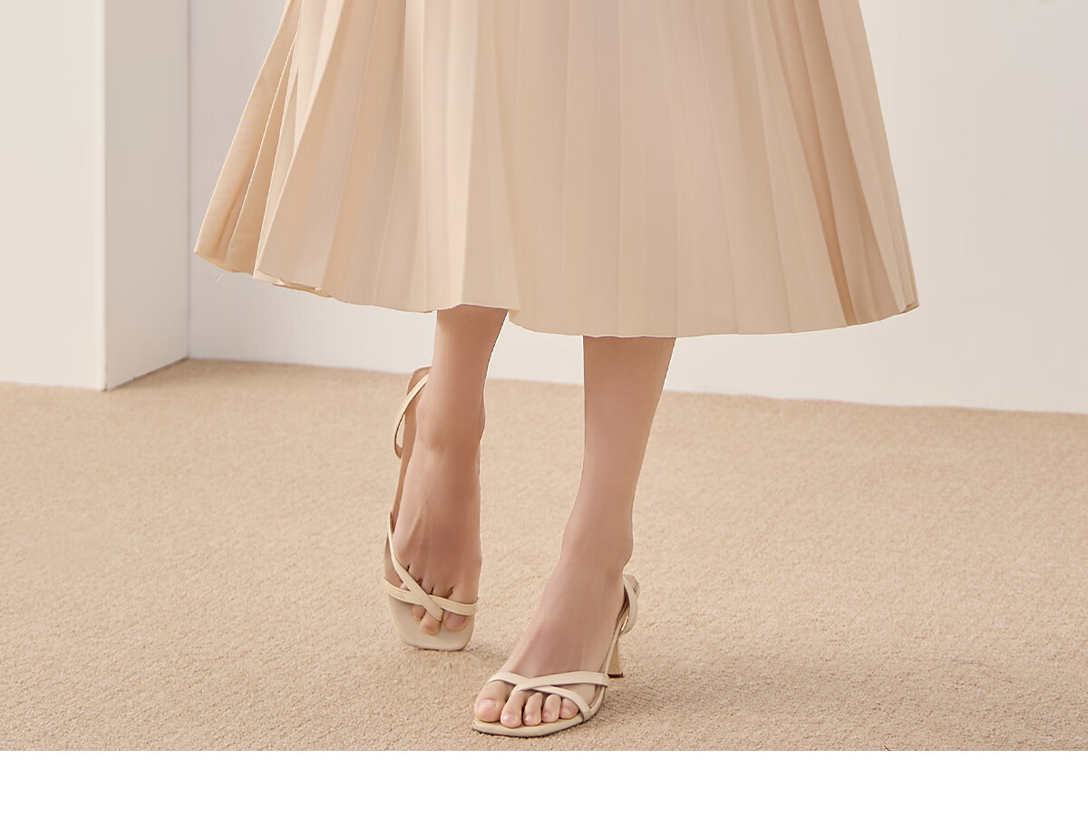 Chushen Spring And Autumn High-Waisted A-Line Midi Skirt for Women, Fashionable Versatile Pleated Skirt S13KB2098 Black 15