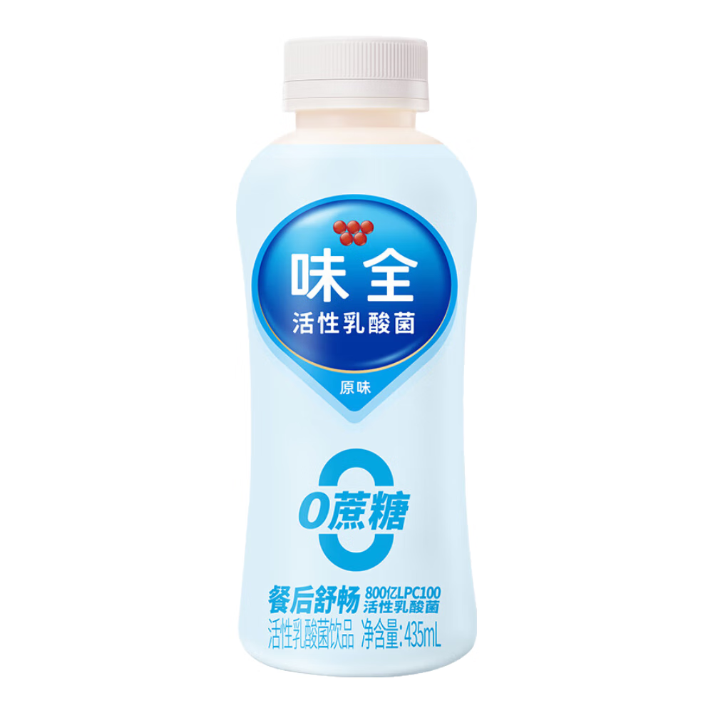 味全0蔗糖活性乳酸菌原味 435ml*4 800亿活性菌 饮品饮料