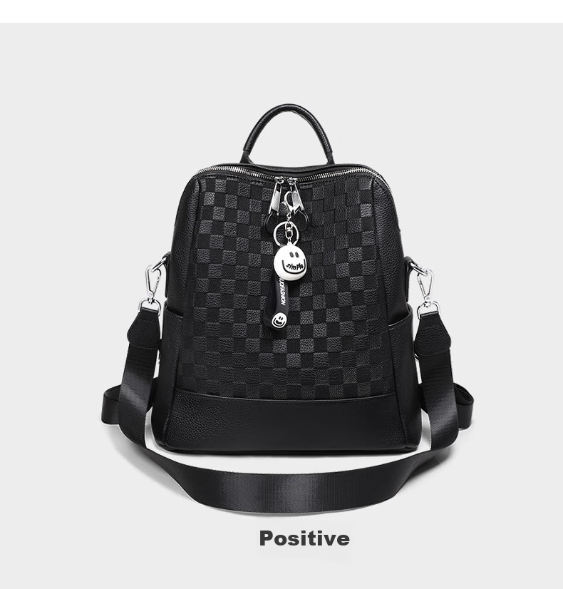 Aiqinghai Top-Grain Leather Backpack for Women, Luxury Brand School Bag, Crossbody Bag, Stylish Casual Versatile Birthday Gift 19