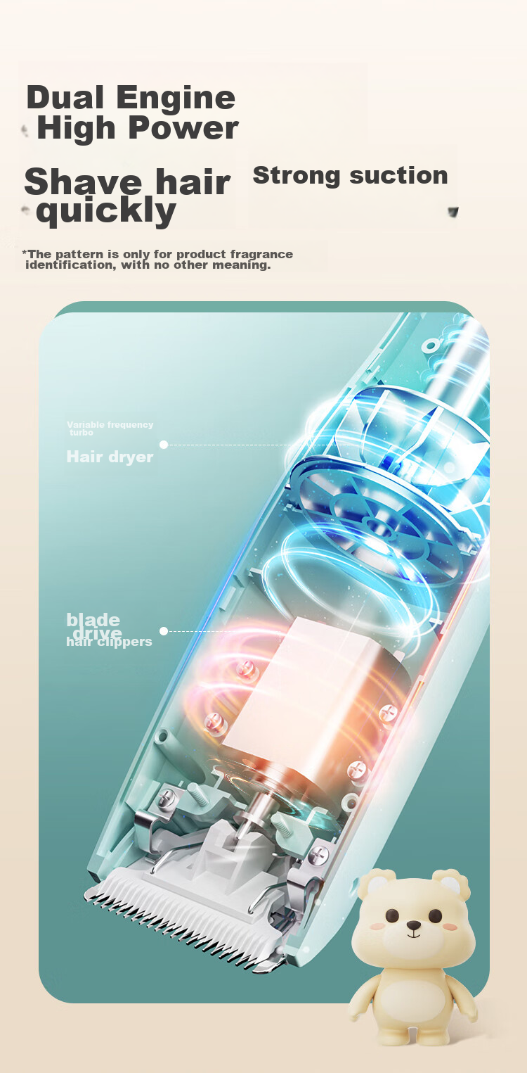 Yijan Automatic Hair Suction Baby Hair Clipper, Quiet Children's Hair Trimmer, Infant Hair Cutter, Newborn Hair Cutting Electric Shaver 5