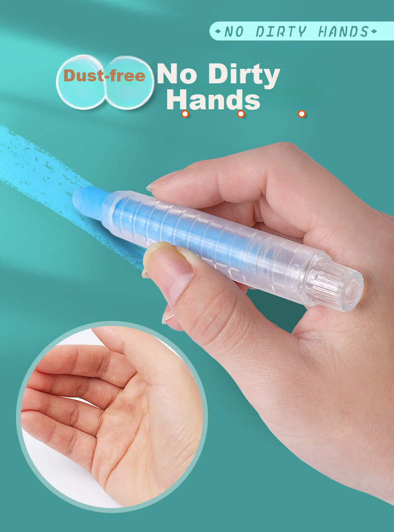 DiLe Children's Water-Soluble Dustless Chalk, Eco-Friendly Dustless Chalk, Erasable And Washable, Colorful Set 6207 (6 Colors) 4