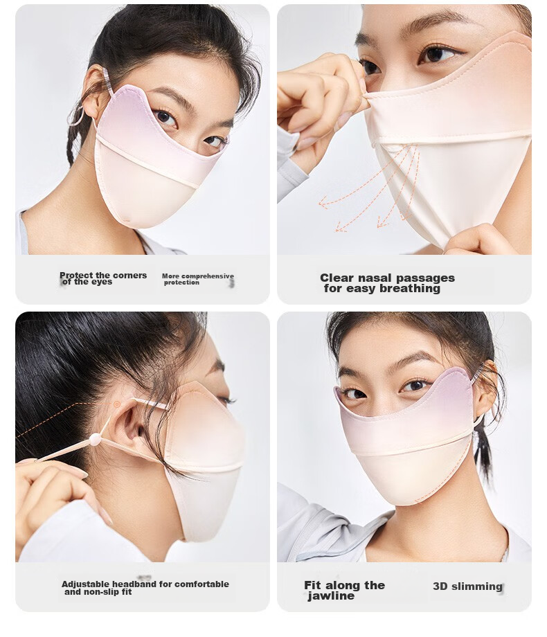 MOLY VIVI Sun Protection Face Mask, Summer Lightweight Breathable Sunshade, UV-Resistant Eye Protection, Non-Binding Ear Design, Magic Vivia 7