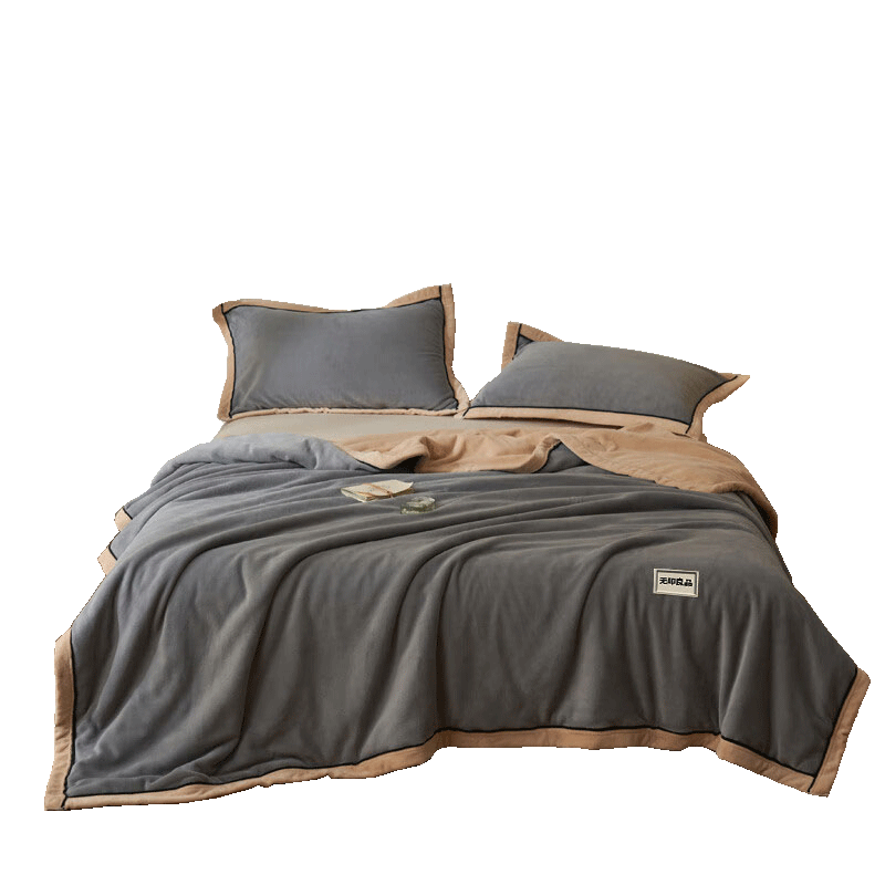 Wuyinliangpin Double-Sided Winter Milk Velvet Blanket, Office Nap Thickened Throw, Nordic Style Towel Blanket, 200*230cm