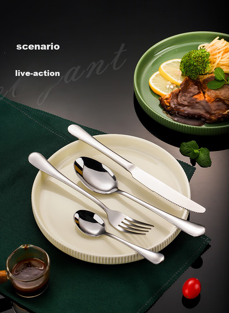 Guangyi Stainless Steel Western Cutlery Set, Steak Knife Fork Spoon Set, 24-Piece Combination Pack for Six People, GY7564 15