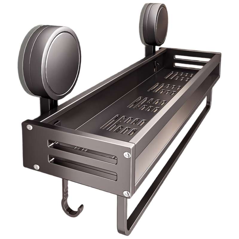 Baihan Bathroom Suction Cup Storage Rack, No-Drill Towel Holder, Wall-Mounted Toilet Washstand Organizer
