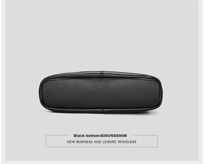Meizhouyeniou Shoulder Bag, Men's Crossbody Bag, Casual Genuine Leather Men's Bag N2357-1B Black, Birthday Gift for Boyfriend 25