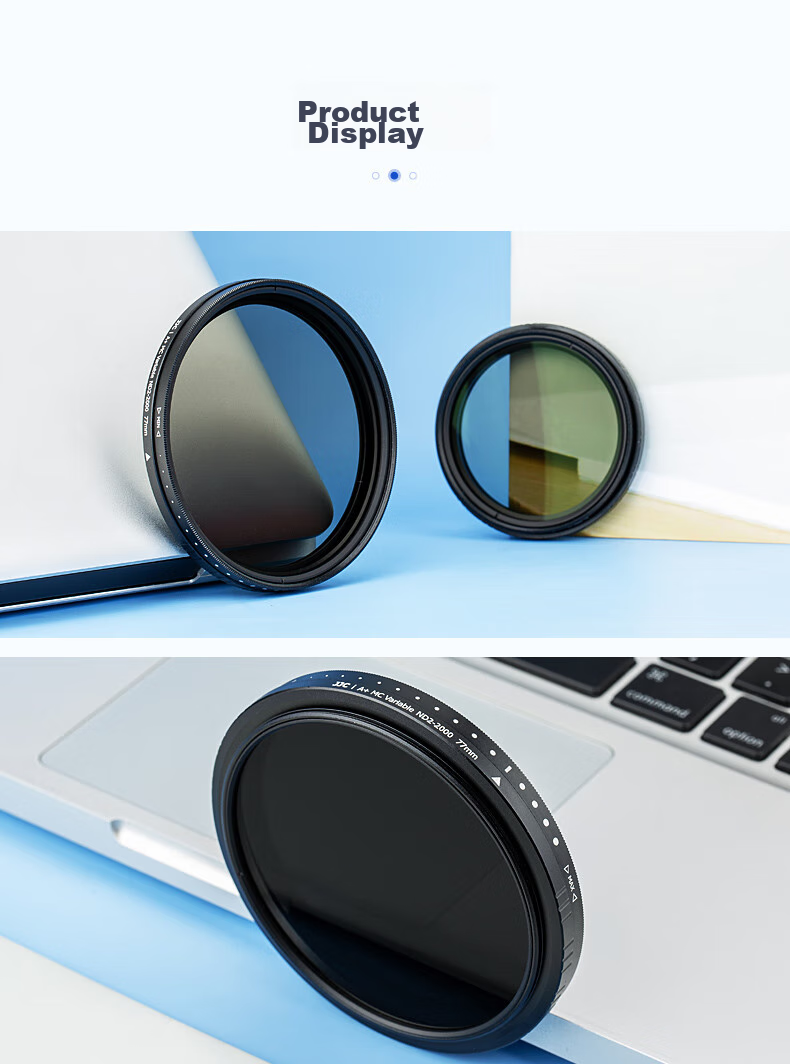 JJC [11 Adjustable Stops] ND Filter 55mm Neutral Density Filter ND2-2000 Variable, Suitable for Canon R10 R7 Nikon Sony A7m4/m3 A6700 Fuji X-Tonle 15