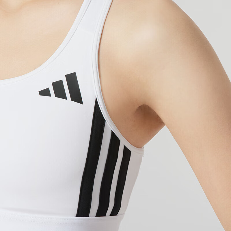 Adidas Running Fitness Training Comfortable Breathable Sports Bra Casual Bra JH1415, White, M 5