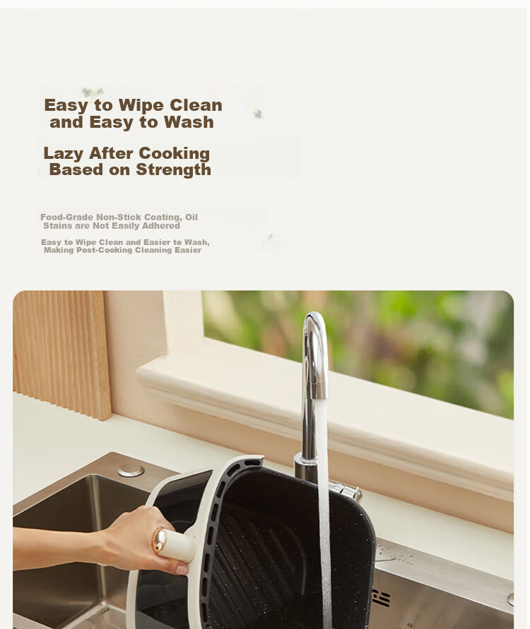 Joyoung Home 6.5L Large Capacity Electric Air Fryer with Upper And Lower Heating, No-Flip Design, Visible Window, 5 Cooking Modes, Adjustable Texture, Air Fryer KL65-V573 34