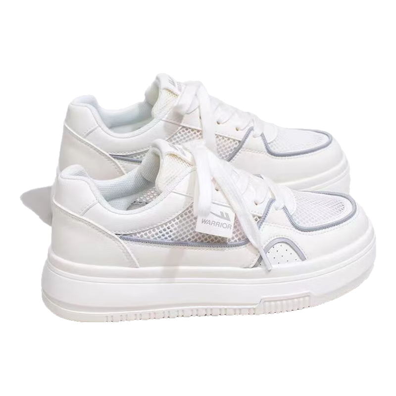 Warrior Women's Shoes, Autumn Season, Versatile Comfortable Casual Shoes, Trendy Sneakers, 4181 Beige/white, Size 38