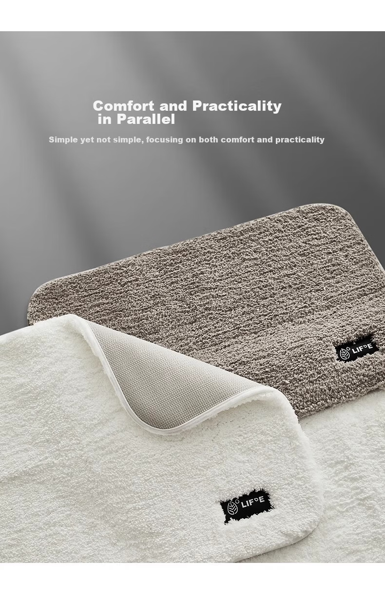 BULULOM Bath Mat, Bathroom Entrance Absorbent Mat, Antibacterial Non-Slip Foot Mat, Bathroom Home Use, High-End Luxury Style, 40X60CM 5