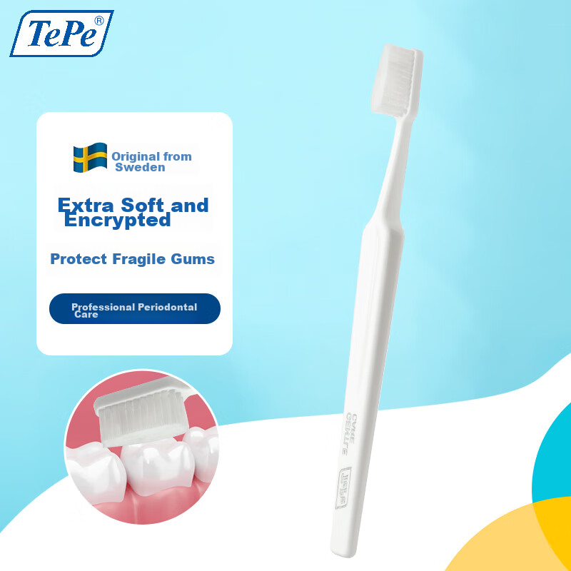 Шведская зубная щетка Tepe Imported Dental Care с мягкой щетиной для взрослых, беременных женщин, послеродового ухода и чувствительных десен, ультратонкая щетина для домашнего использования