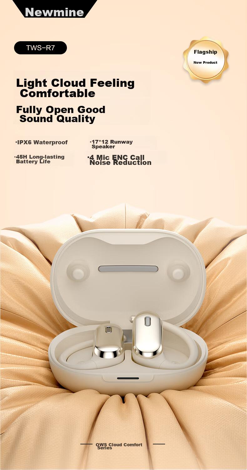 Newmine Q11 [Acoustic Flagship], Bluetooth Earphones, Over-Ear Bone Conduction Concept, Open-Style Non-In, Sports Running, Calling, Noise Reduction, High-End Sound Quality, Suitable for Apple And Huawei, Black 1