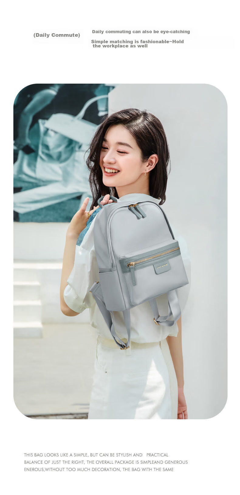 GOLF Women's Backpack, Casual IPad Laptop Bag, Versatile Student Schoolbag, Commuter Travel Bag, Birthday Gift 18