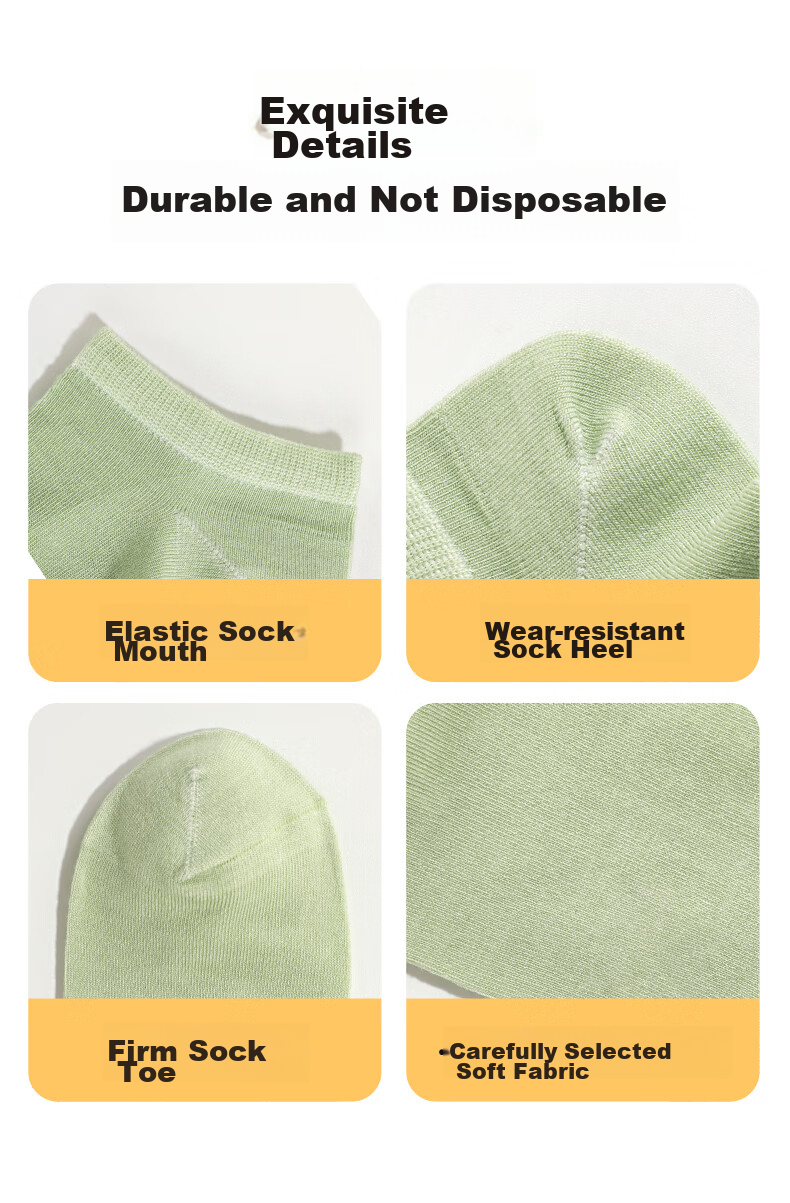 Miiow Disposable Women's Socks Non-Compression Breathable Cotton One Size Short Wash-Free Daily Throwaway Portable Travel Business Colorful 10 Pairs 9