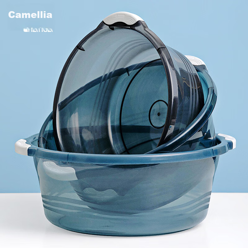 CHAHUA Large Face Basin, 32cm, 1 Piece, Foot Washing Basin, Laundry Basin, Thickened Plastic Basin, Foot Soaking Basin, Vegetable Washing Basi