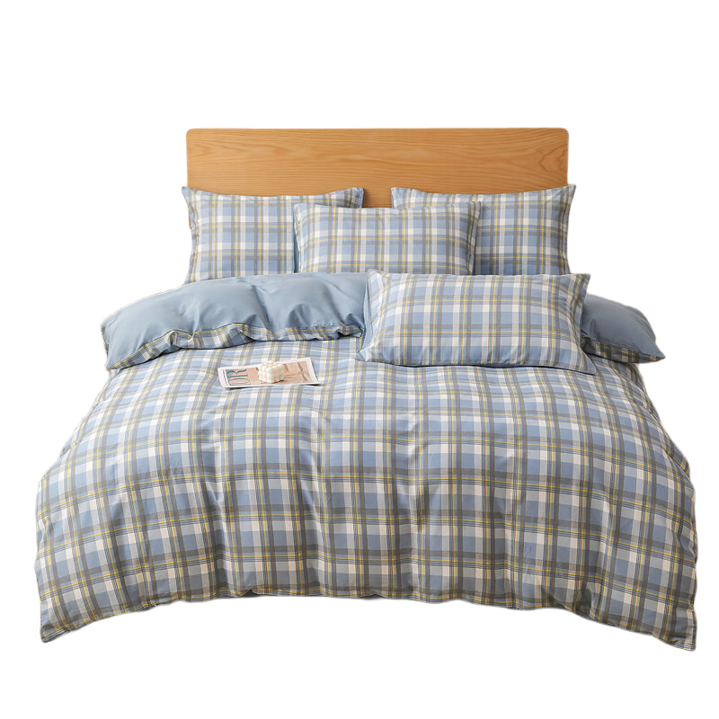 Grace Class A 7A Antibacterial Pure Cotton Duvet Cover, Single Person All-Cotton Quilt Cover, Student Dormitory Bedding, 150*200cm Gentleman Patter
