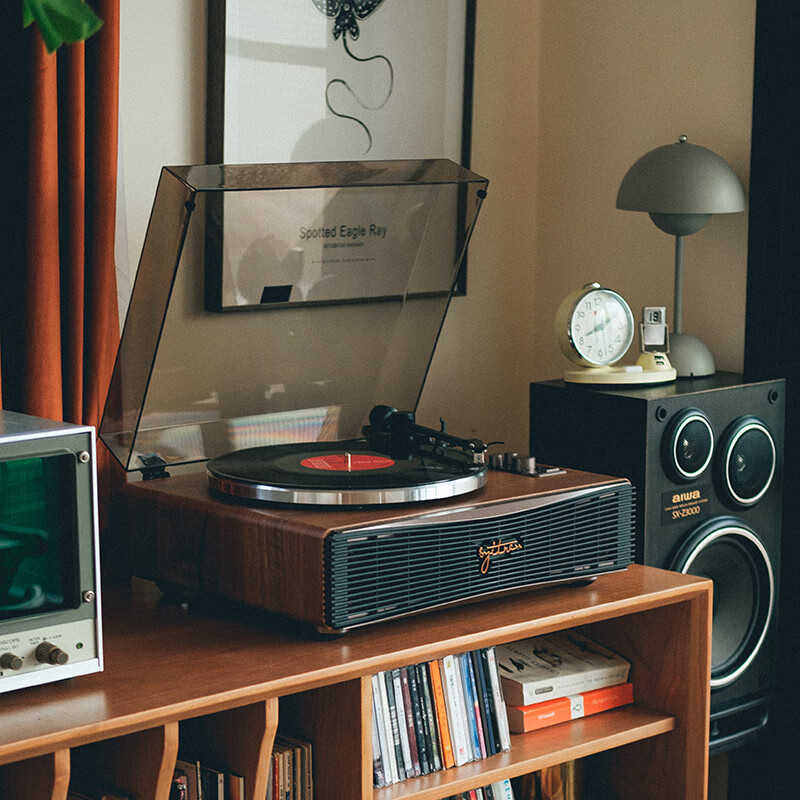 Syitren PARON All-In Vinyl Record Player, Retro Phonograph, Bluetooth Turntable, Home Living Room Decoration, Birthday Gift, Children's Day Graduation Gift, Father's Day Present