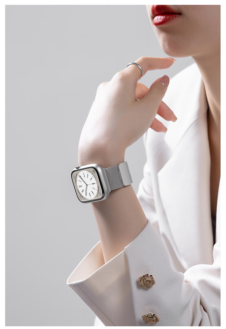 Iboann Magnetic Watch Band Compatible with Huawei Fit5, Milanese Loop for Huawei Watch Fit4/5Pro, Metal Integrated Accessory for Smartwatch FIT3 28