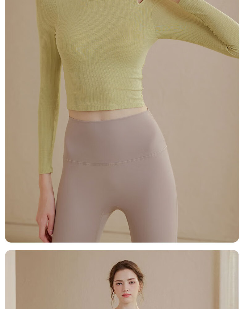XUEXIMAN Yoga Top for Women with Built-In Bra Pads, Pilates Training, Running, Fitness, Slimming, Tight-Fitting Long-Sleeve Sports Quick-Dry T-Shirt 16