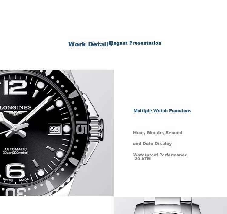 LONGINES Swiss Watch, Conquest Diving Series, Men's Steel Strap Mechanical Watch L37414566 8