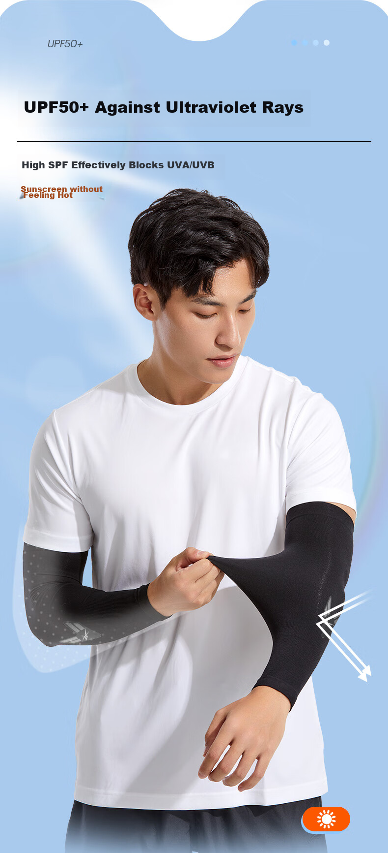 Reebok Ice Silk Cooling Arm Sleeves for Men And Women, UV Protection Arm Guards, Sun Protection Sleeves 3